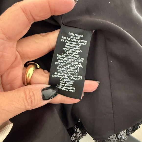 Alice & Olivia Breann Sequin Fitted Black Blazer Evening Cocktail - Picture 7 of 7